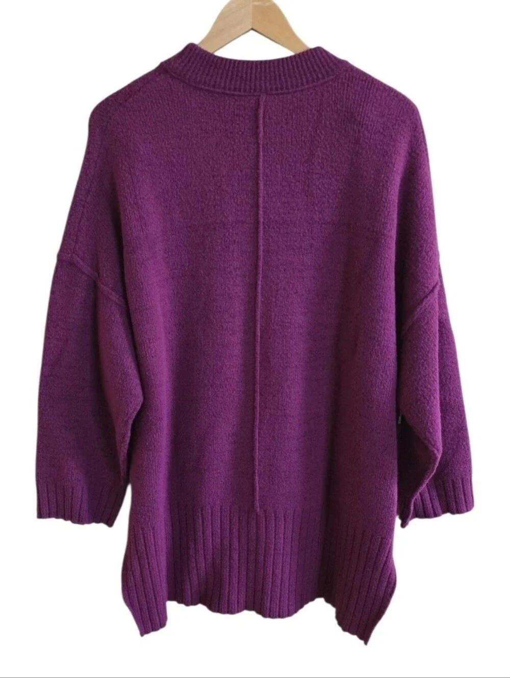 Free People Peaches Plum Caspia Oversized Tunic Sweater. Size XS/Runs Very Large